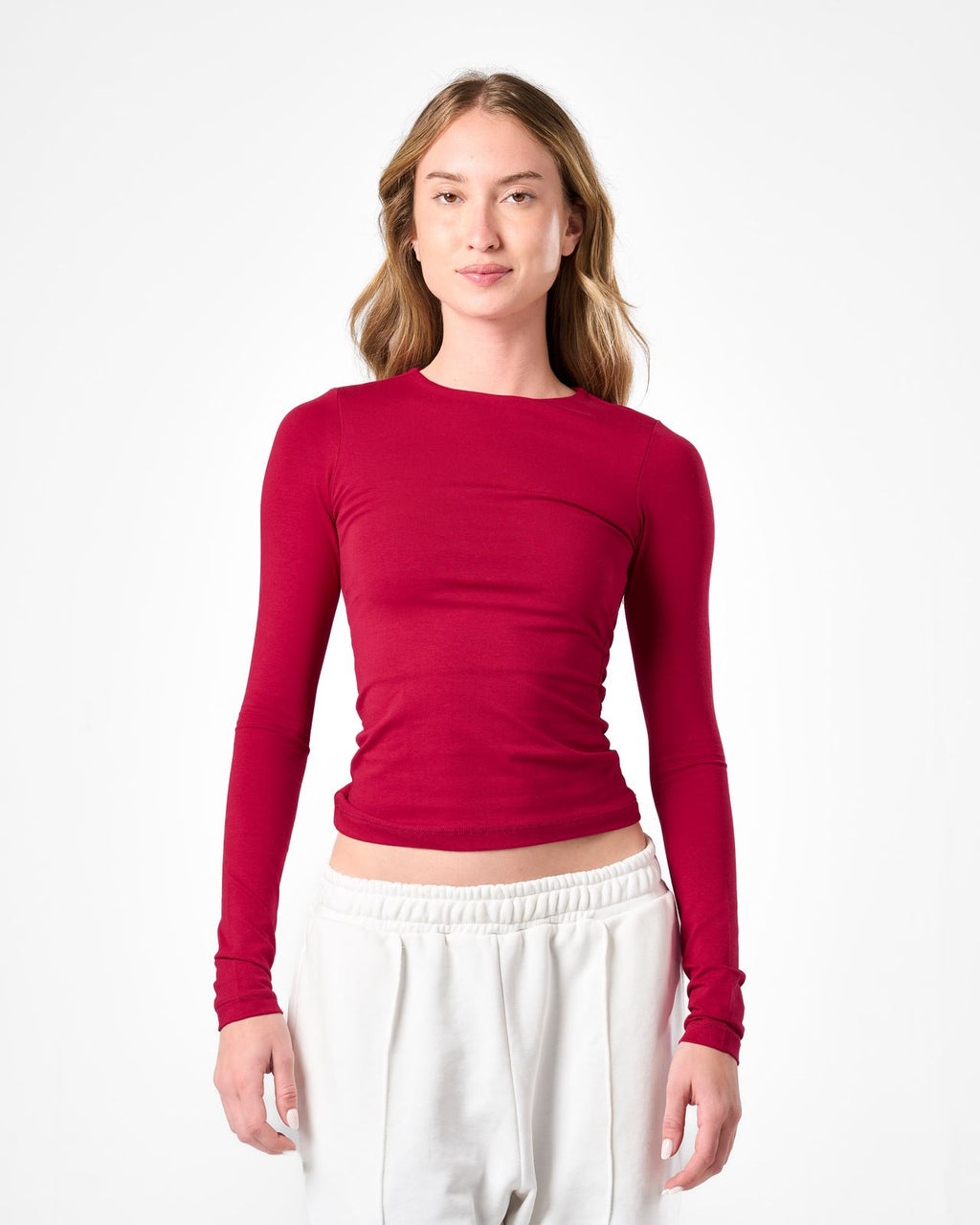 Cotton Shaping Top In Rasberry