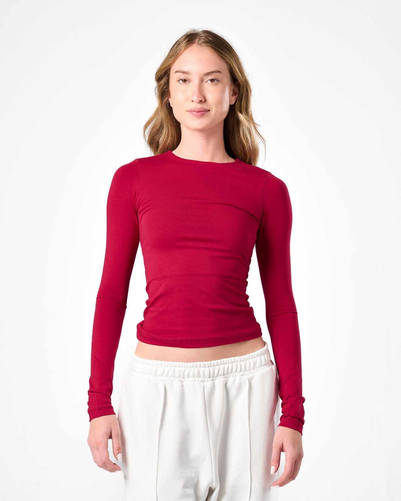 Cotton Shaping Top In Rasberry