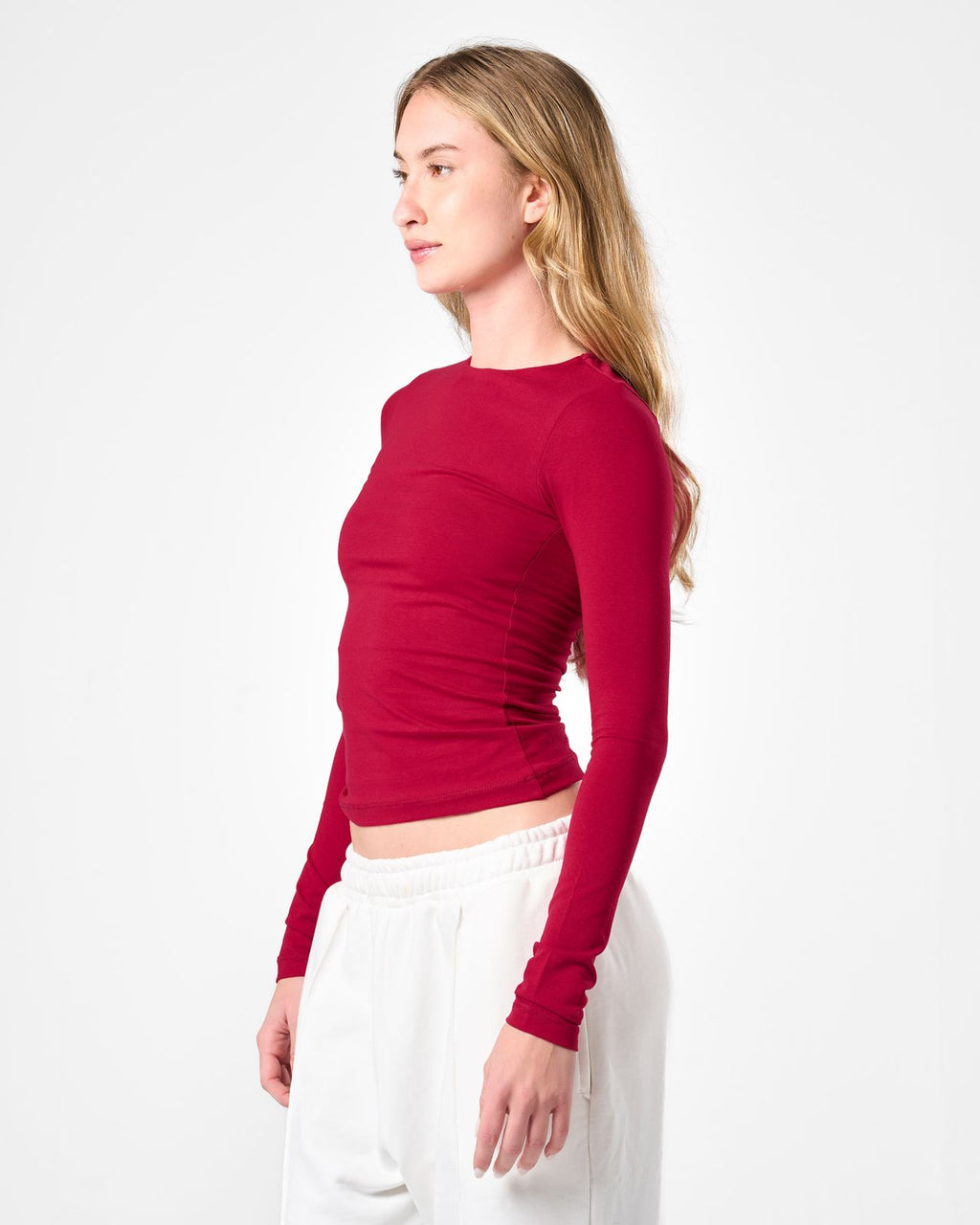 Cotton Shaping Top In Rasberry
