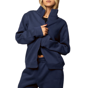 Blank Track zip up in navy blue